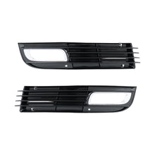 LH+RH Front Bumper Fog Light Cover Grille Glossy Black For Audi A8 D3 4E 2008-2010