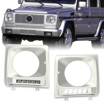 LED DRL Headlight Cover Bezels for Mercedes G63 G-CLASS W463 G65 AMG G500 G550 G55 G-WAGON