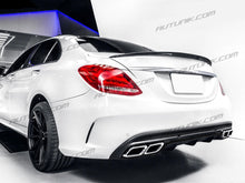 C63 Style Rear Diffuser & Silver Exhaust Tips For Mercedes W205 Sedan C300 C450 C43 w/ AMG Package di4