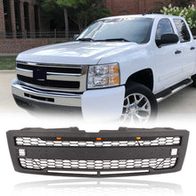 Grille Mesh Front Bumper Upper Matt Black for Chevrolet Silverado 2007-2013