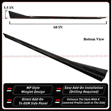 For 2024-2026 BMW G60 530i 540i MP Style Winglet Gloss Black Side Skirt Extension