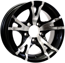 2-Pack 15X6 Aluminum Trailer Wheels 5 Lug 5 Center T07 Black Rim