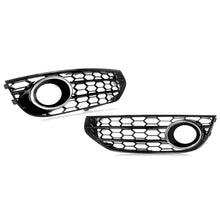 Black Honeycomb Front Fog Light Grille Grill For Audi A4 B8 B8.5 ALLROAD 2009-15