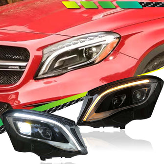 LED Headlights Front Lamps Turn Signal Assembly for Mercedes-Benz GLA 2015-2019