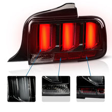 Smoked LED Tail Lights For 2005-2009 Ford Mustang Rear Brake Lamps w/ Sequential Signal