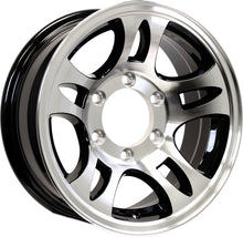 15" X 6" Aluminum Trailer Wheel 6 Lug 5.5 Center T03 Black Rim