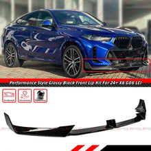 For 2024-2025 BMW X6 G06 M Sport LCI MP Style Gloss Black Front Bumper Lip Spoiler Splitter