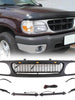 Black Front Grille Bumper Mesh Grill With LED Bar for Ford Explorer 1995-2001