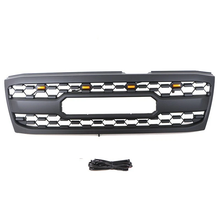 Black Front Bumper Upper Grille w/ LED Light Fit For 1998-2006 Toyota Land Crusier LC100