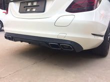C63 Style Rear Diffuser + Black Exhaust Tips for Mercedes W205 C300 Non-Sline Sedan 2015-2021 (Base bumper only)
