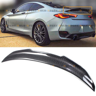 For 2017-2022 Infiniti Q60 Coupe Honeycomb Carbon Rear Trunk Duckbill Spoiler Lip