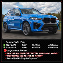 For 2024-2026 BMW F95 X5M F96 X6M LCI LT Style Gloss Black Front Bumper Lip Splitter