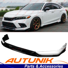 For 2022-2024 Honda Civic 11th GF Bodykit Pearl White Black Front Bumper Lip Kit