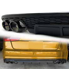 Gloss Black Rear Diffuser + Exhaust Tips For Audi A6 C7.5 Non-S-Line Sedan 2016-2018