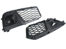 For Audi Q5 Non S-line 2018-2020 Gloss Black Front Honeycomb Mesh Grill+Fog Lamp Cover Bezels