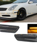 Smoke Lens LED Side Marker Lamps Fender Lights For 2003-2007 Infiniti G35 Coupe