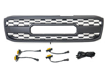Black Front Bumper Upper Grille w/ LED Light Fit For 1998-2006 Toyota Land Crusier LC100