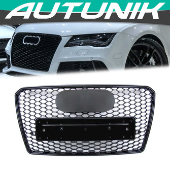 Gloss Black Front Mesh Grille for AUDI A7 C7 S7 2012-2015 fg49