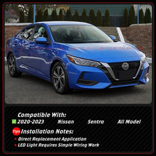 For 2020-2023 Nissan Sentra Front Bumper Bezel Cover Dual Color Sequential LED DRL