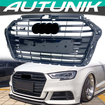 S3 Style Front Bumper Grille for Audi A3 8V S3 2017 2018 2019 2020