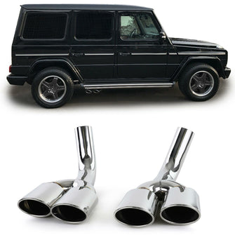 Chrome/Black Exhaust Tips Tail Pipes for Mercedes W463 G-class G500 G55 G63 G65 1998-2018