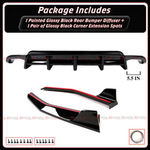 For 2021-2025 Lexus IS300 IS350 CTM V1 Gloss Black Rear Diffuser + Corner Extensions