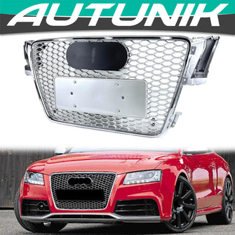 Chrome Honeycomb Front Mesh Grill for Audi A5 B8 S5 2008-2012 fg311