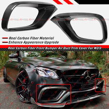 For 2017-2020 Mercedes W213 E63 E63S AMG Real Carbon Fiber Front Bumper Air Duct Trim