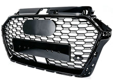 Gloss Black Honeycomb Front Bumper Grille Grill RS3 Style Fit 2017-2020 Audi A3 8V S3 With ACC