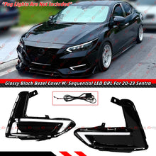 For 2020-2023 Nissan Sentra Front Bumper Bezel Cover Dual Color Sequential LED DRL