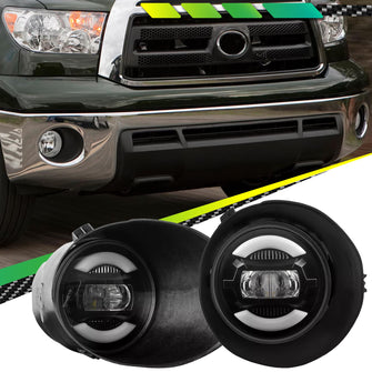 2pcs For 2008-2011 Sequoia 2007-2013 Toyota Tundra LED Fog Lights Bumper Lamps w/ Wiring Harness