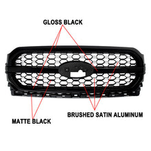 For Ford F-150 F150 Platinum 2021-2023 Agate Black Front Bumper Grille Assembly