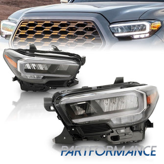 Pair Headlights For 2020-2023 Toyota Tacoma Limited / TRD Black Full LED Headlamps