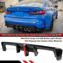 For 2021-2026 BMW G80 M3 G82 G83 M4 CTM V3 Full Carbon Fiber Rear Diffuser W/ LED