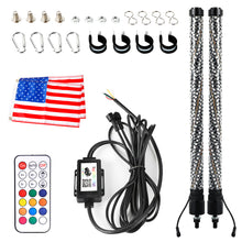 Pair Spiral LED Fat Whip Light Antenna RGB Chasing For Can-am X3 RZR UTV ATV 2FT