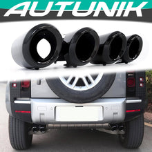 Pair For 2020+ Land Rover Defender 90 110 3.0L 2.0L Exhaust Pipes Muffler Tips Gloss Black