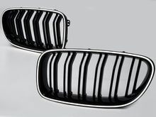 For 2010-2016 BMW 5 Series F10 F11 Front LED Kidney Grille Bumper Upper Grill Gloss Black