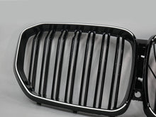 For 2019-2023 BMW X5 G05 Gloss Black Front Grille w/ LED Lights Dual Slat Kidney Grille
