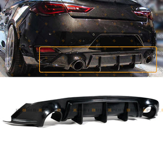 Unpainted Shark Fin Rear Bumper Diffuser For 2017-2022 Infiniti Q60