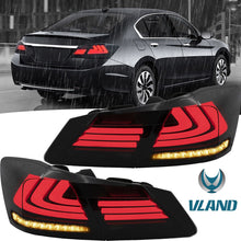 Smoked LED Tail Lights For 2013-14 2015 9th Honda Accord Sequential Turn Signal