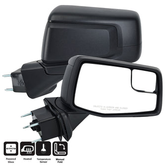 For Chevy Silverado Sierra 2019-2022 2023 Black Pair Side Mirror Power Heated