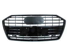 S6 Style Black Front Grille for Audi A6 C8 S6 2019-2024 No Camera