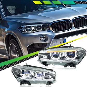 LED Front Headlights Lens Assembly for BMW X5-F15 2014-2018