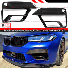 Dry Carbon Fiber Front Bumper Air Duct Inlet Vent Trims Cover For 2021-2023 BMW F90 M5 LCI