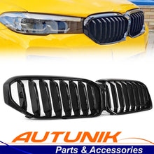 For BMW G30 G31 530i 2021-2023 Front Bumper Kidney Grille Gloss Black Single Slat