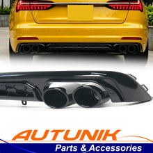 Rear Bumper Diffuser + Exhaust Tips for Audi A6 C8 NON-Sline Base Trim 2019-2025