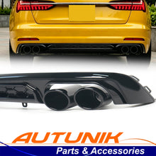 Rear Bumper Diffuser + Exhaust Tips for Audi A6 C8 NON-Sline Base Trim 2019-2025
