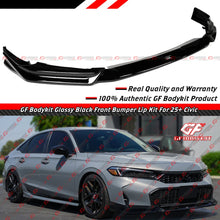 For 2025-2026 Honda Civic GF Bodykit Gloss Black Pearl Front Bumper Lip Splitter