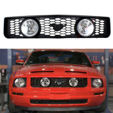 For 2005-2009 Ford Mustang 4.0L V6 Front Mesh Grill Dual Clear Lens Halo Fog Lights