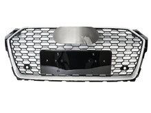 RS5 Style Honeycomb Front Mesh Grille Chrome for Audi A5 S5 B9 2017 2018 2019